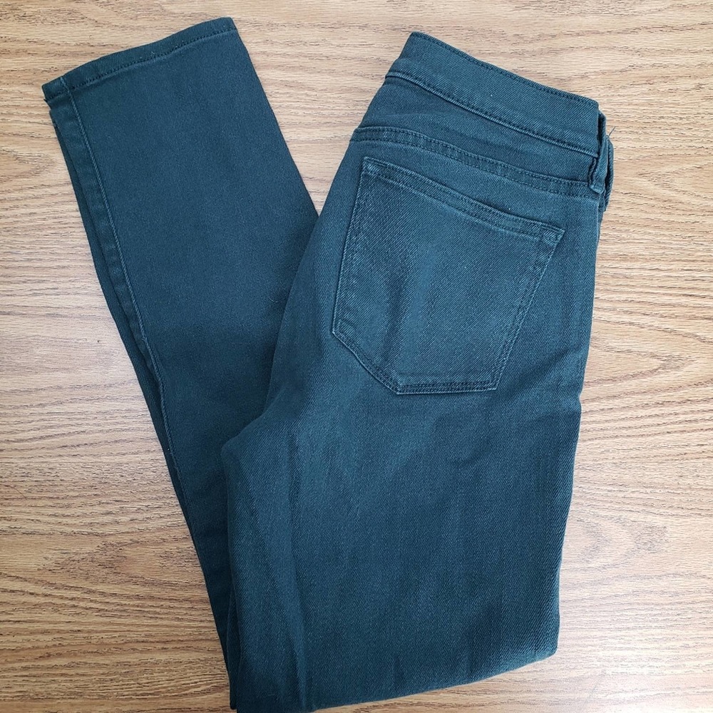 J Crew skinny hunter green stretch jeans 27